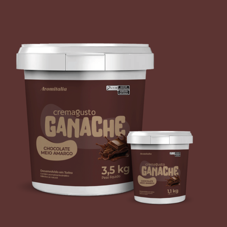 Ganache Meio amargo: sabor levemente amargo, com mais intensidade de cacau que a versão ao leite. Ideal para recheios, coberturas , mousses, etc.